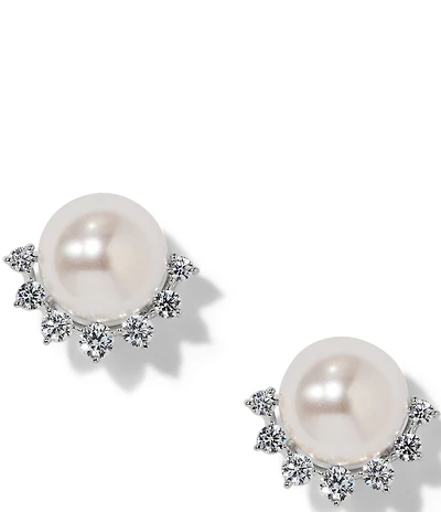 Nadri Venus Pearl Stud Earrings