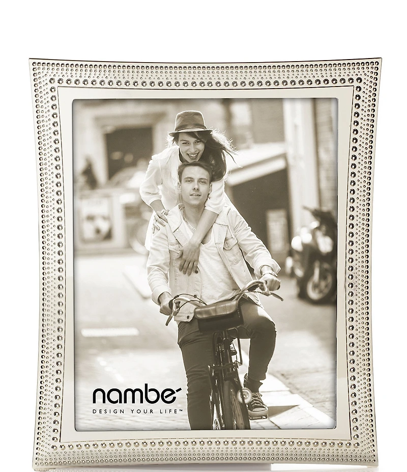 Nambe Silver-Plated Bowed Side Beaded Picture Frame