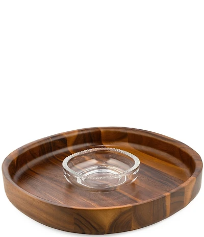 Nambe Braid Glass Chip & Dip