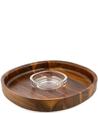 Nambe Braid Glass Chip & Dip