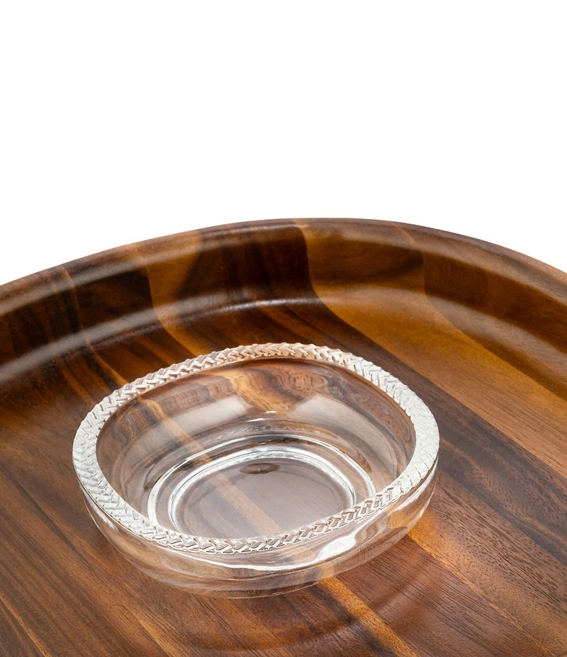 Nambe Braid Glass Chip & Dip