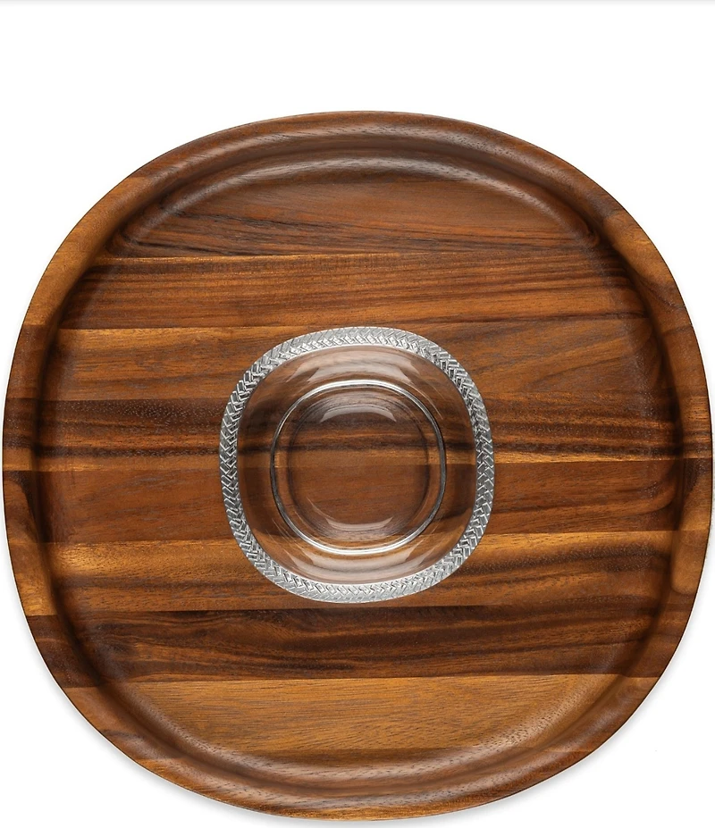 Nambe Braid Glass Chip & Dip