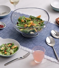 Nambe Braid Glass Salad Bowl with Servers