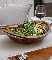 Nambe Braid Salad Bowl with Servers