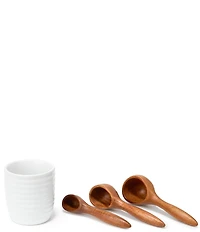 Nambe Breaking Bread Collection Measuring Spoons with Canister
