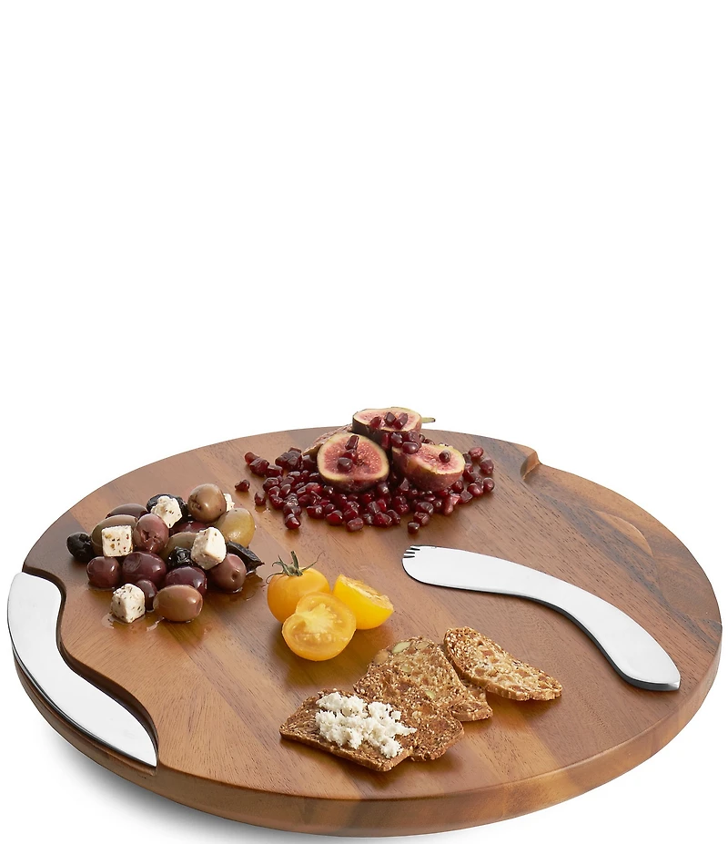 Nambe Cheese Block With Knife and Spreader