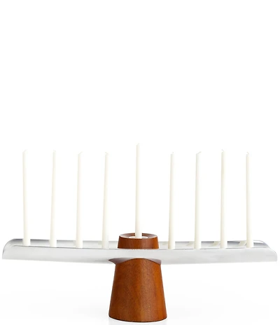 Nambe Holiday Classic Hanukkah Menorah Candle Holder