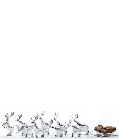 Nambe Holiday Reindeer Collection 10-Piece Set