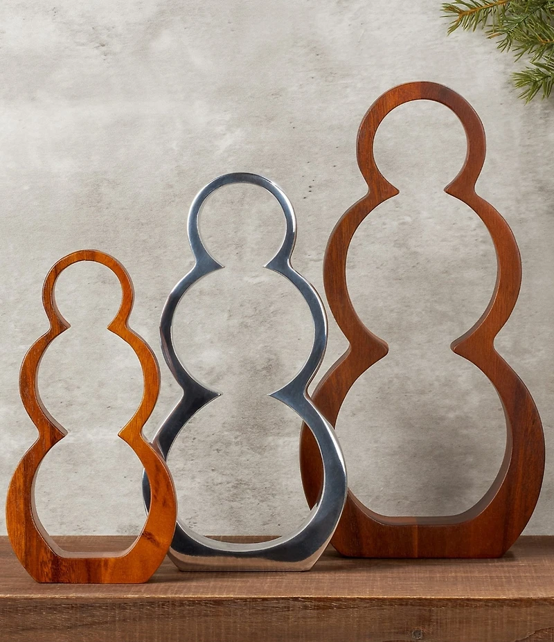 Nambe Holiday Snowman Silhouettes, Set of 3