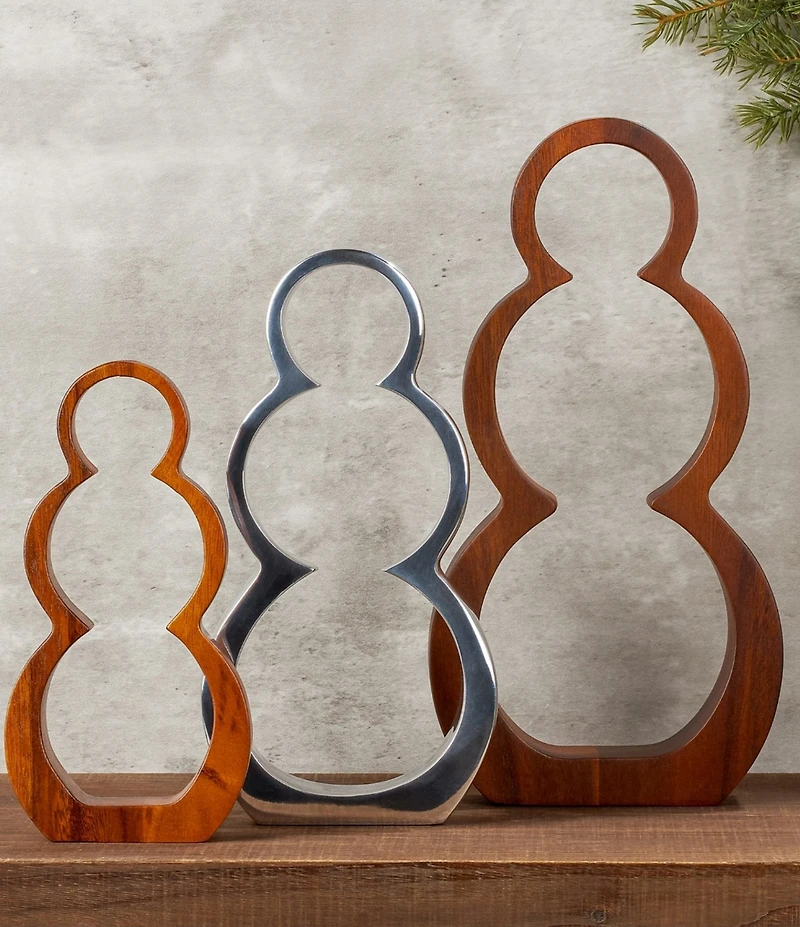 Nambe Holiday Snowman Silhouettes, Set of 3