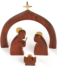 Nambe Holiday Wood Holy Family Figurine, 4-Piece Set