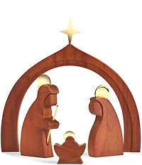 Nambe Holiday Wood Holy Family Figurine, 4-Piece Set