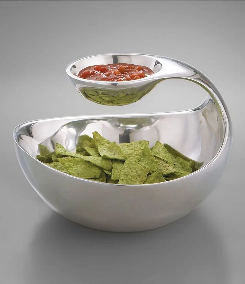 Nambe Scoop Chip and Dip Server Bowl