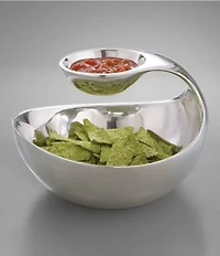 Nambe Scoop Chip and Dip Server Bowl