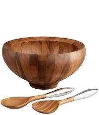 Nambe Yaro Salad Bowl With Servers