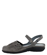 Naot Arataki Perforated Leather Hook-and-Loop Slingback Mary Jane Flats