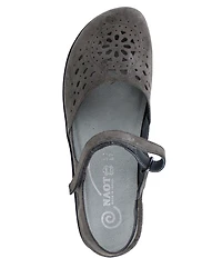 Naot Arataki Perforated Leather Hook-and-Loop Slingback Mary Jane Flats