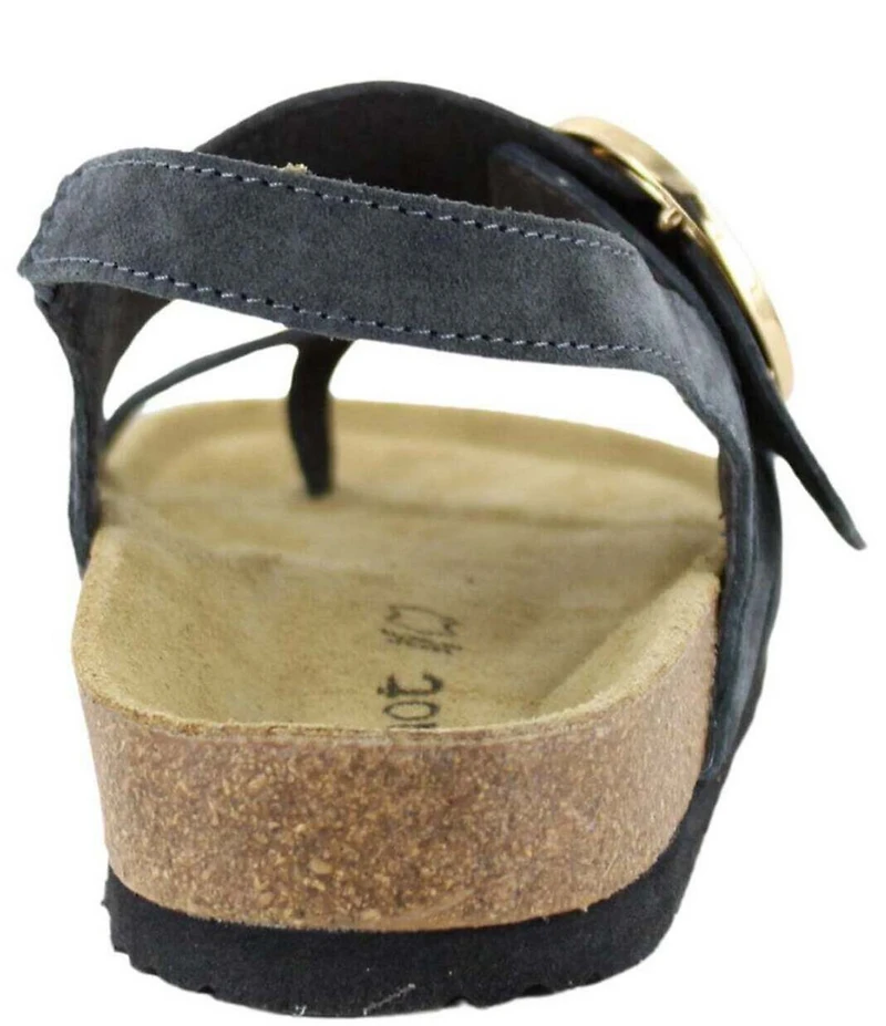 Naot Baltimore Suede Buckled Thong Slingback Sandals