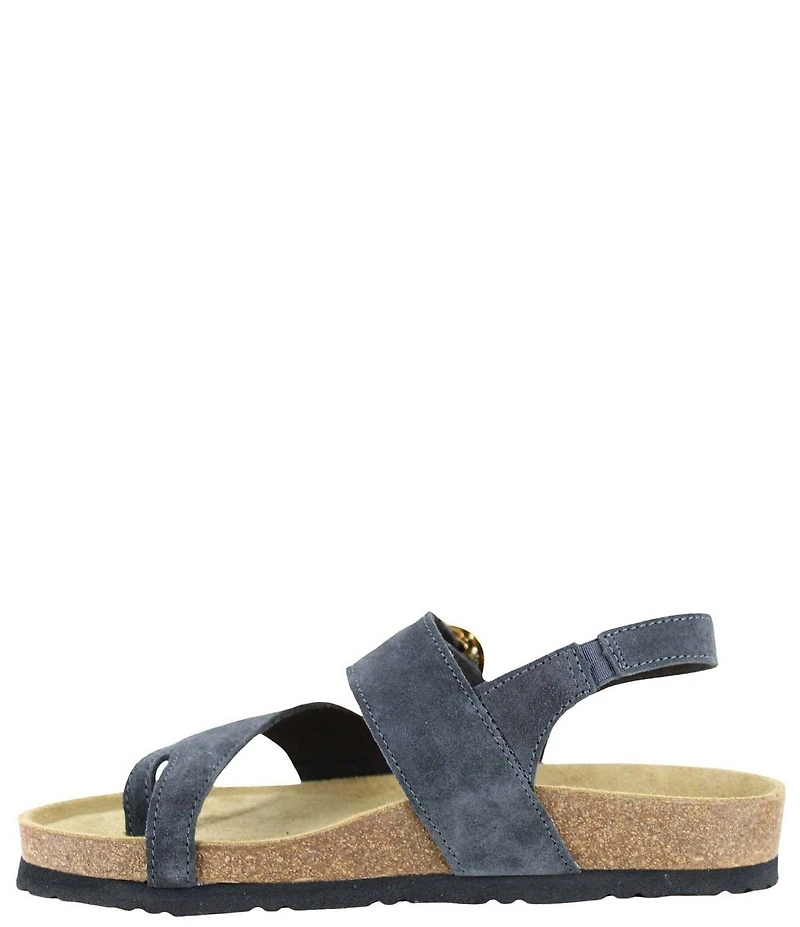 Naot Baltimore Suede Buckled Thong Slingback Sandals