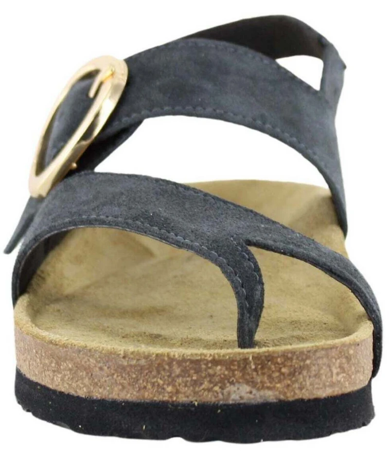 Naot Baltimore Suede Buckled Thong Slingback Sandals