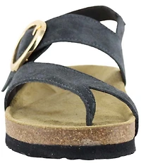 Naot Baltimore Suede Buckled Thong Slingback Sandals