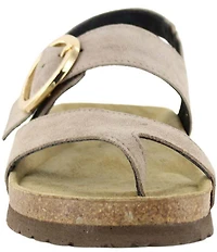 Naot Baltimore Suede Buckled Thong Slingback Sandals