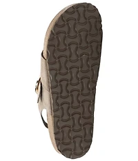 Naot Baltimore Suede Buckled Thong Slingback Sandals