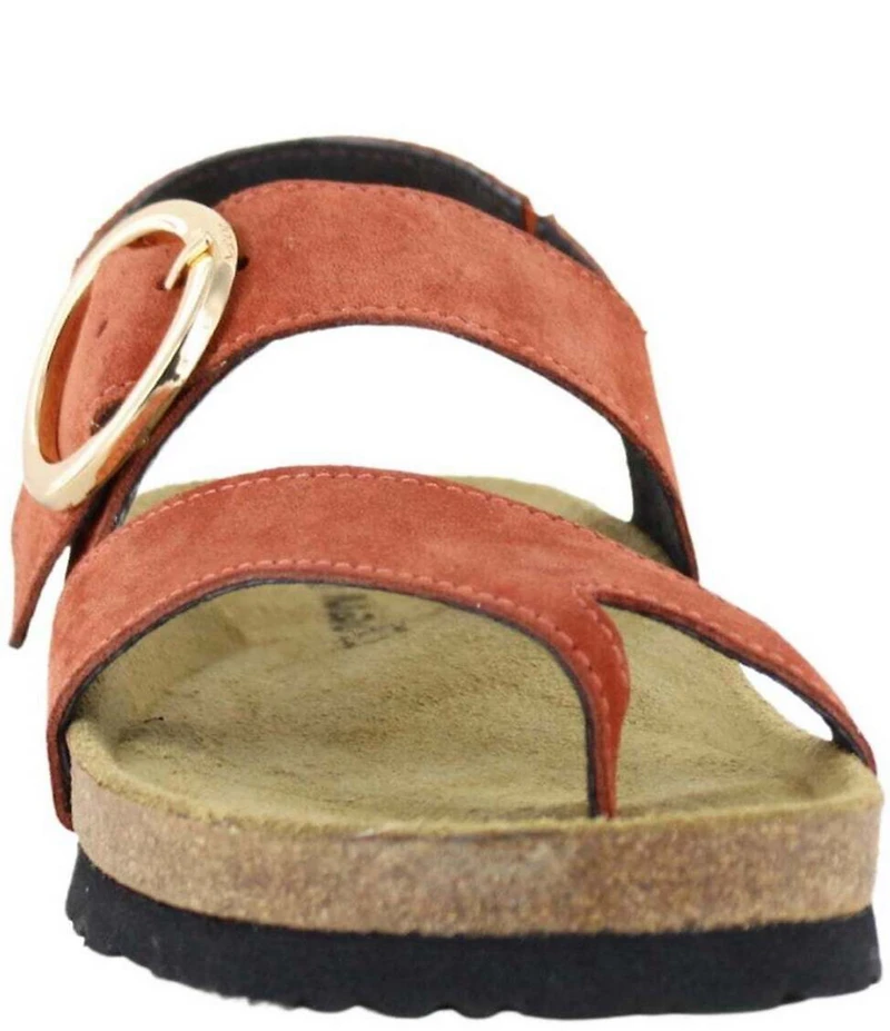 Naot Baltimore Suede Buckled Thong Slingback Sandals