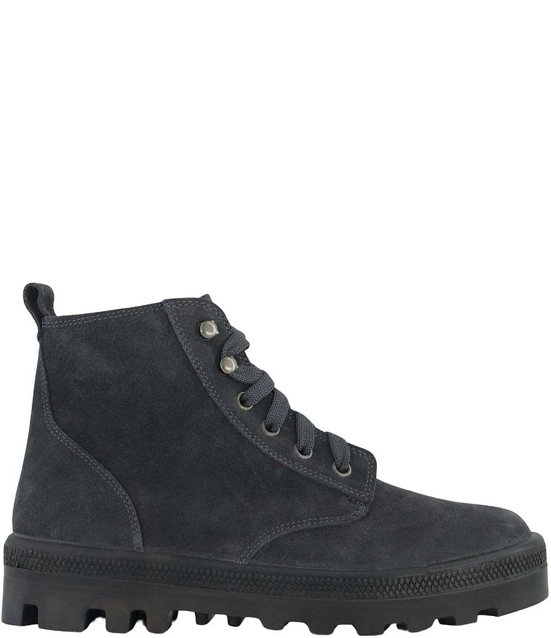 Naot Canoe Suede Lace Up Ankle Combat Booties