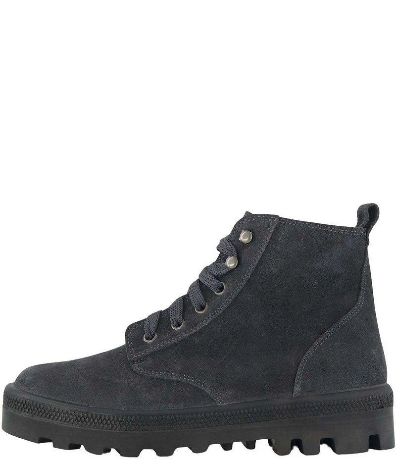 Naot Canoe Suede Lace Up Ankle Combat Booties