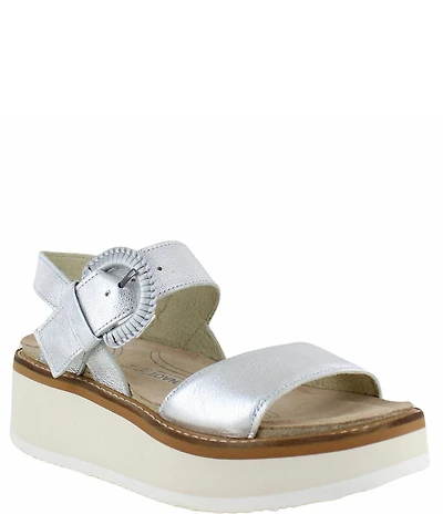 Naot Crepe Leather Platform Wedge Sandals