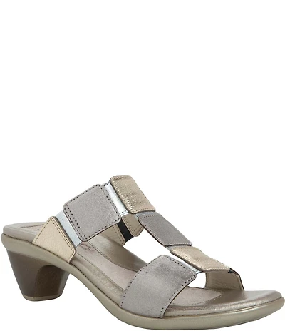 Naot Form Leather Slide Block Heel Sandals