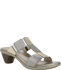 Naot Form Leather Slide Block Heel Sandals