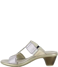 Naot Form Leather Slide Block Heel Sandals