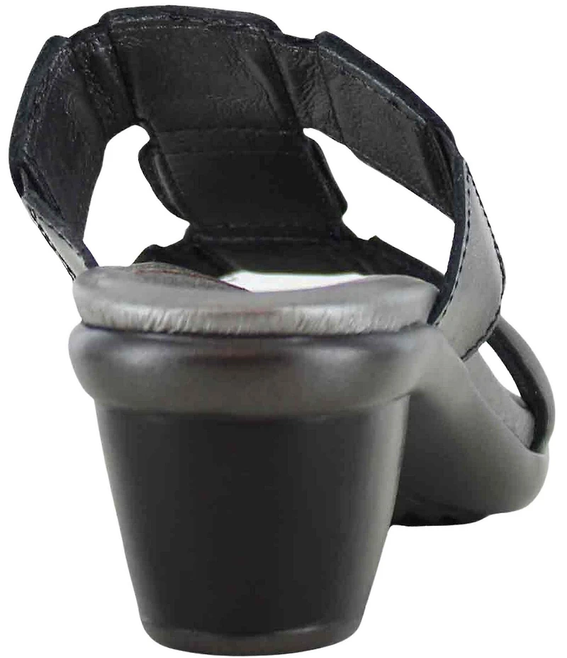 Naot Form Leather Slide Block Heel Sandals