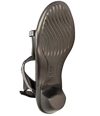 Naot Innovate Leather Rhinestone Detail Block Heel Dress Sandals