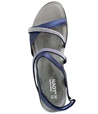 Naot Innovate Leather Rhinestone Detail Block Heel Dress Sandals