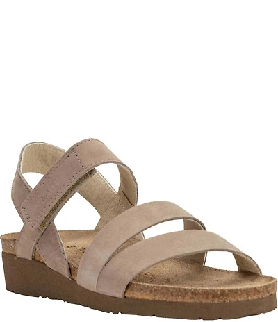 Naot Kayla Nubuck Suede Banded Wedge Sandals