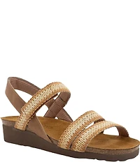 Naot Kayla Woven Raffia Banded Wedge Sandals