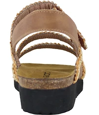 Naot Kayla Woven Raffia Banded Wedge Sandals
