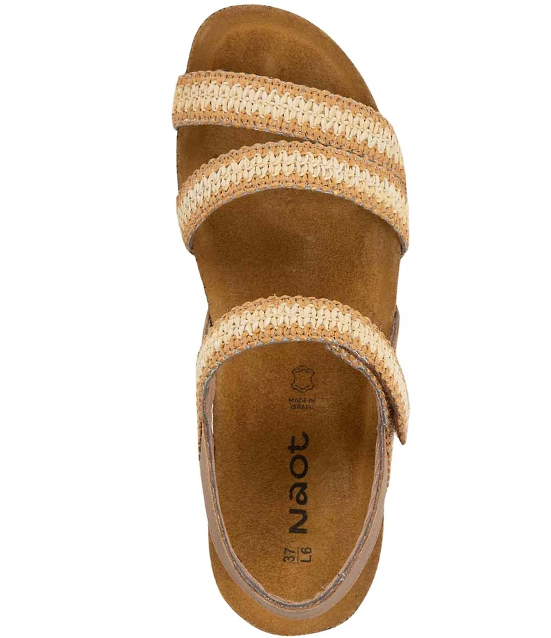 Naot Kayla Woven Raffia Banded Wedge Sandals