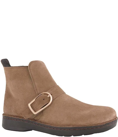 Naot Kolmer Suede Buckle Strap Hardware Ankle Booties