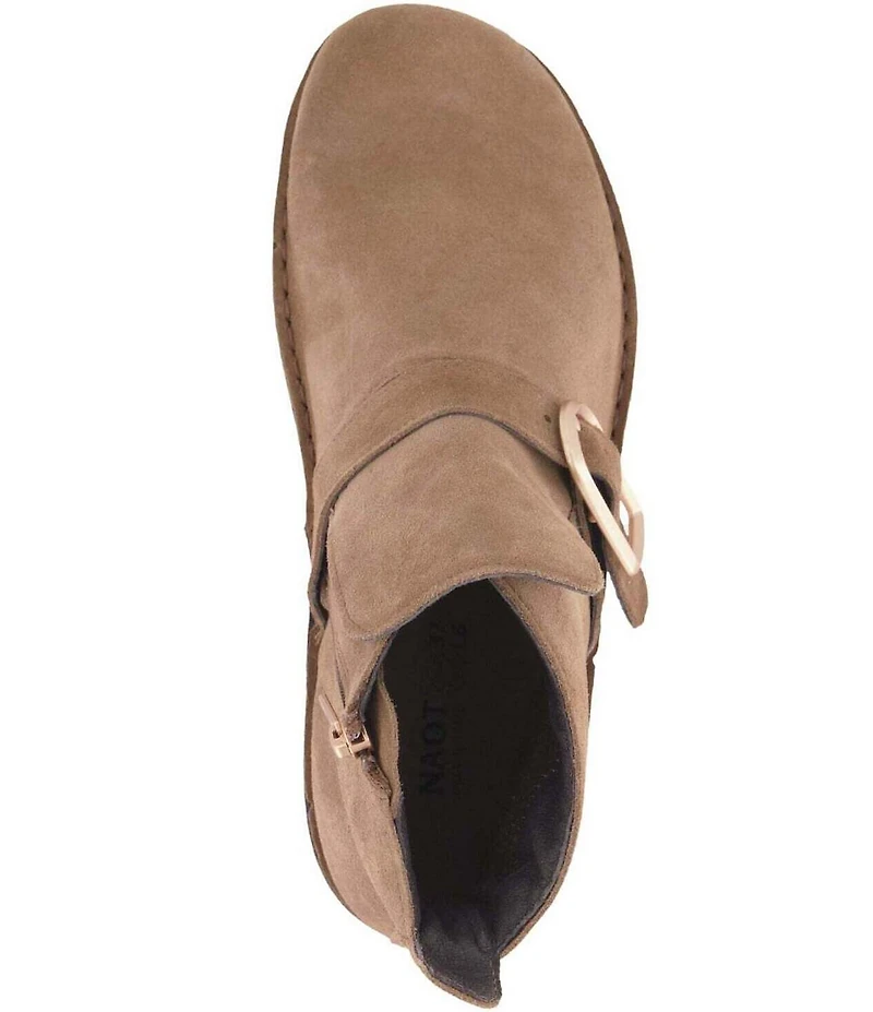 Naot Kolmer Suede Buckle Strap Hardware Ankle Booties