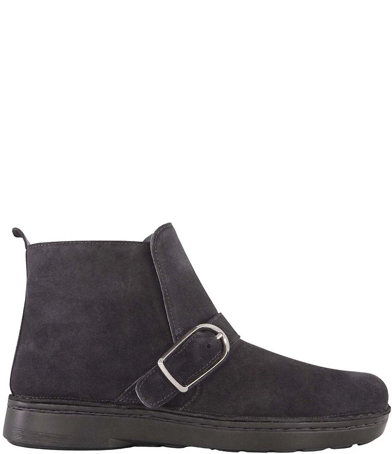 Naot Kolmer Suede Buckle Strap Hardware Ankle Booties