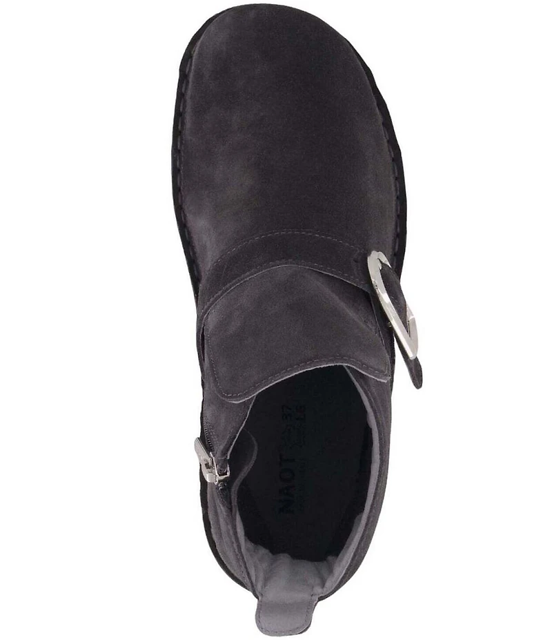 Naot Kolmer Suede Buckle Strap Hardware Ankle Booties