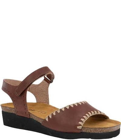 Naot Luna Leather Whipstitch Ankle Strap Sandals
