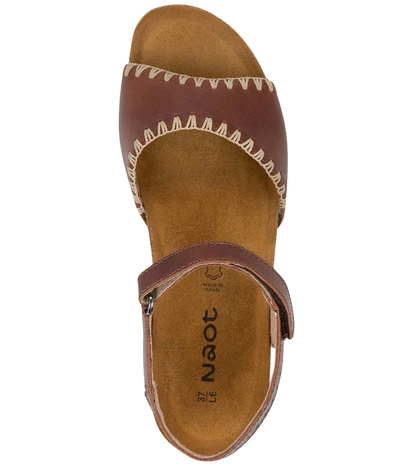 Naot Luna Leather Whipstitch Ankle Strap Sandals
