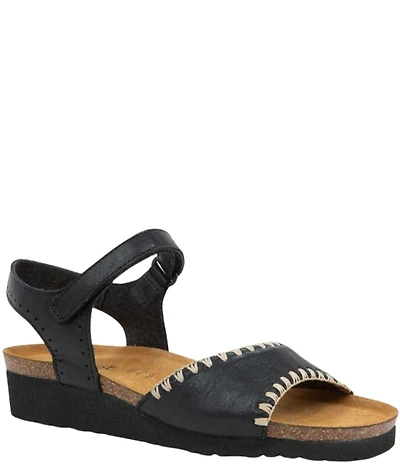 Naot Luna Leather Whipstitch Ankle Strap Sandals
