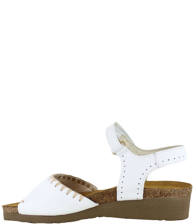 Naot Luna Leather Whipstitch Ankle Strap Sandals