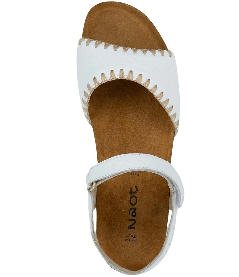 Naot Luna Leather Whipstitch Ankle Strap Sandals